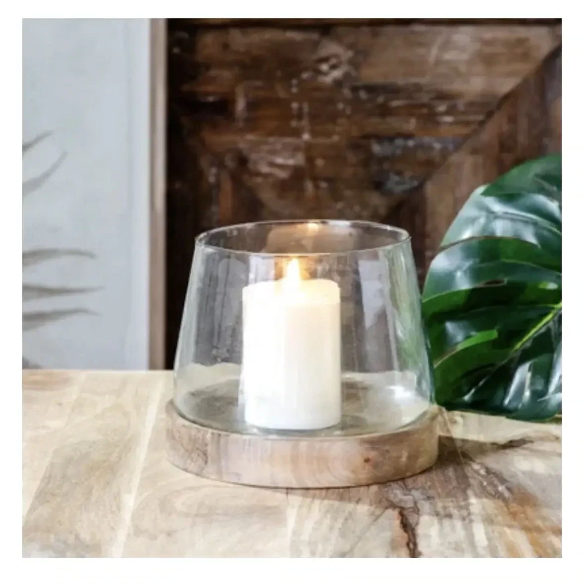 Pdg 7&quot; Glass Cylinder Wood Base