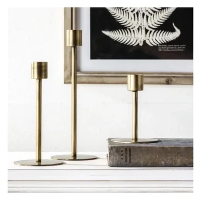 Pdg Lg 8.2&quot; Brass Candle Holder