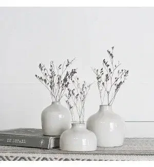 Pdg Lg Stripe White Vase