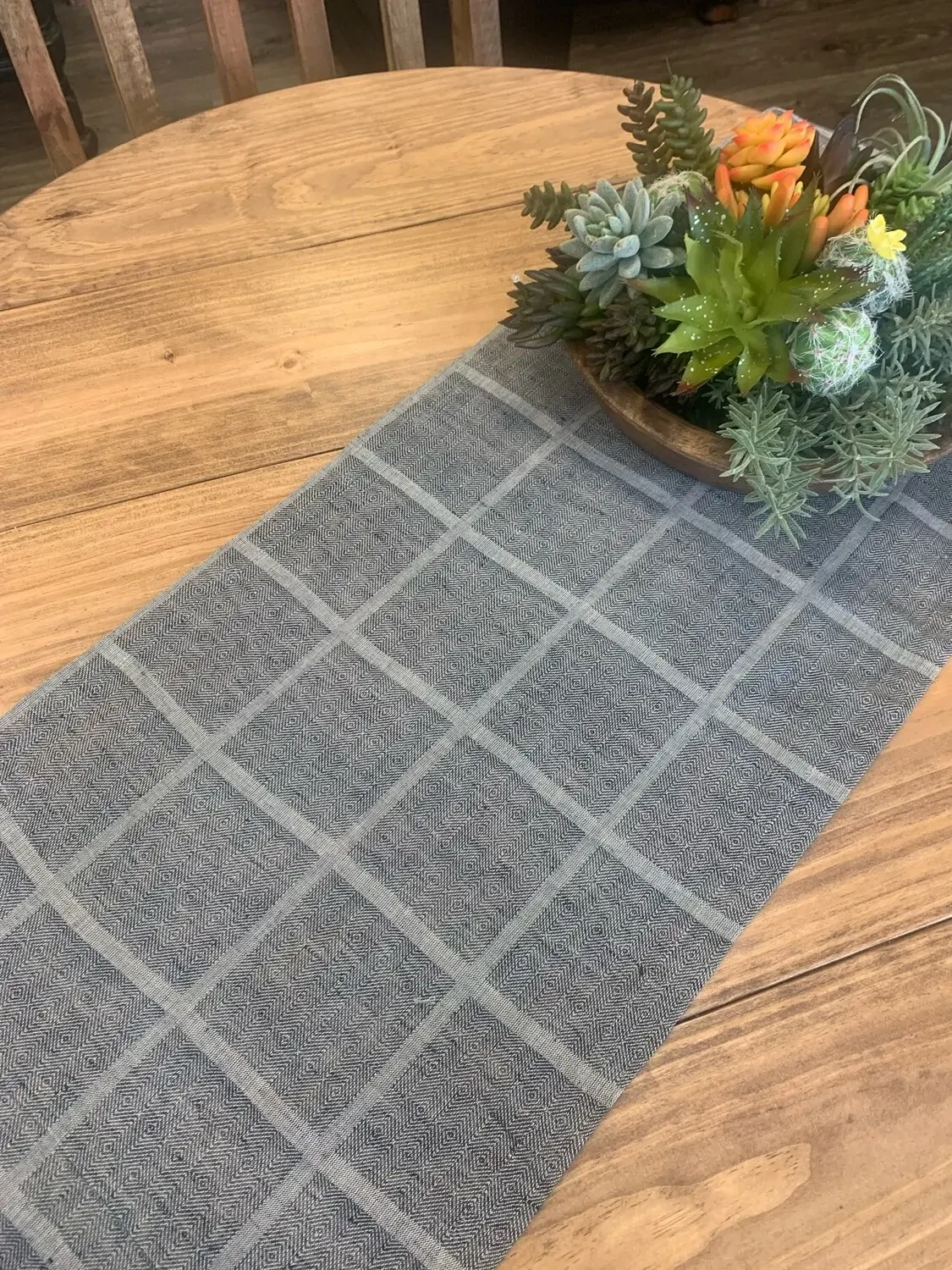 VHC 13x72 Julie Navy Plaid Runner