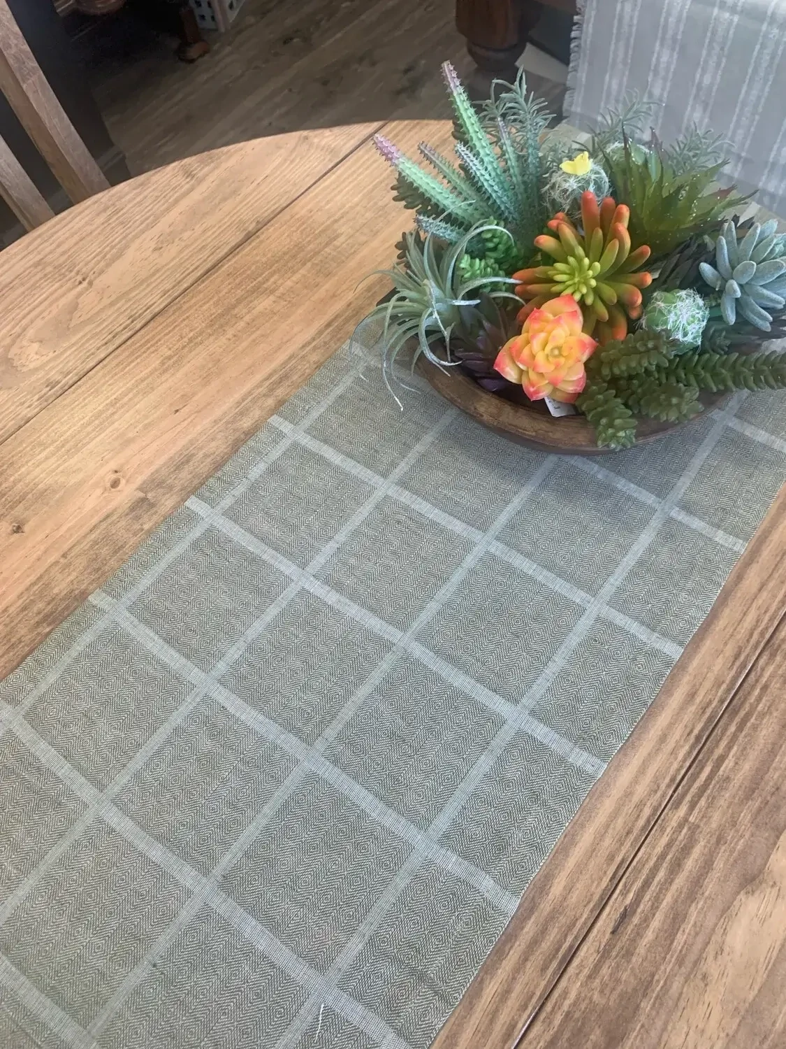 VHC 13x72 Julie Olive Plaid Runner