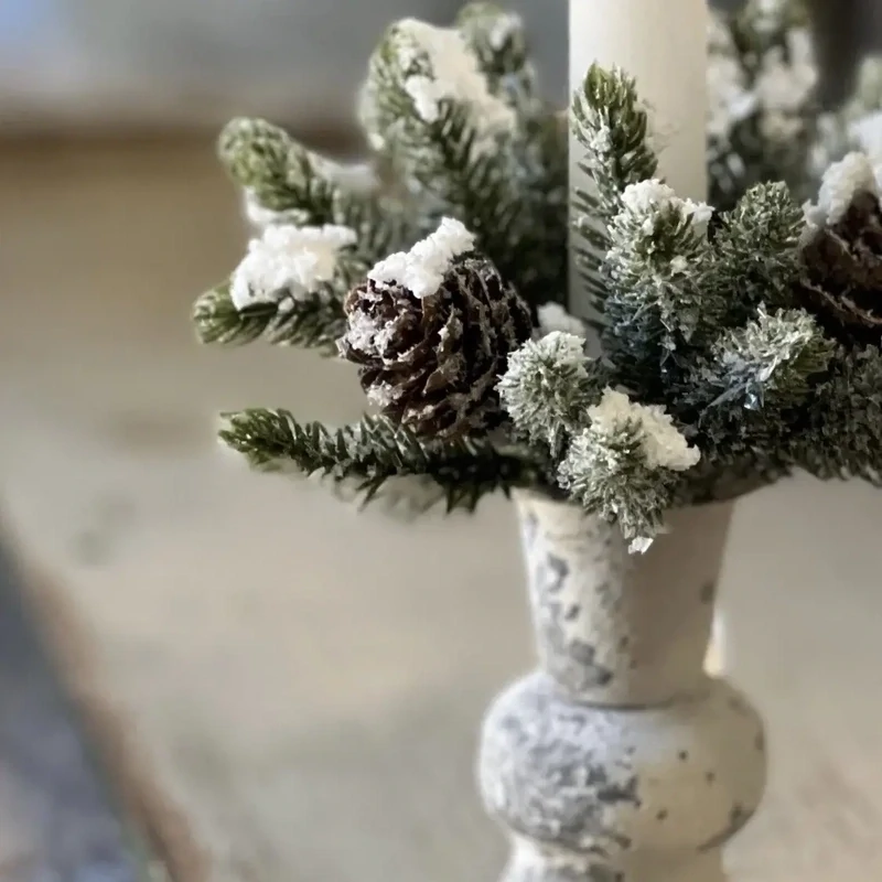 Vin 1" Snowy Mini Cone Candle Ring