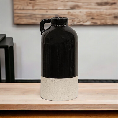 CWI Lg Black Ceramic Vase