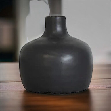 Pdg 6.3" Black Round Vase