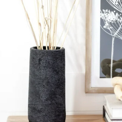 Pdg 10.4" Tall Matte Black Vase