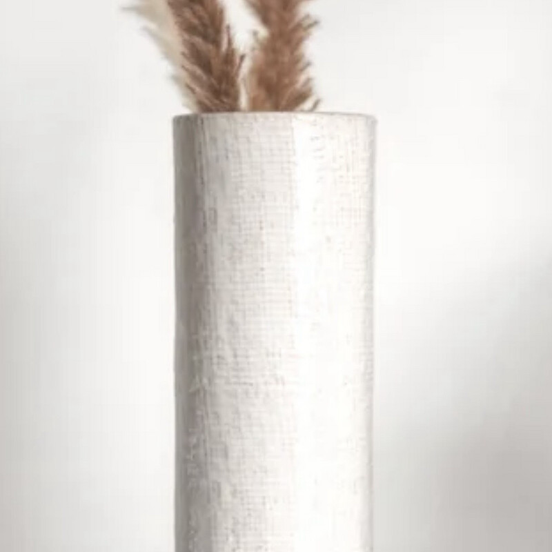 Pdg 13.4&quot; White Check Vase