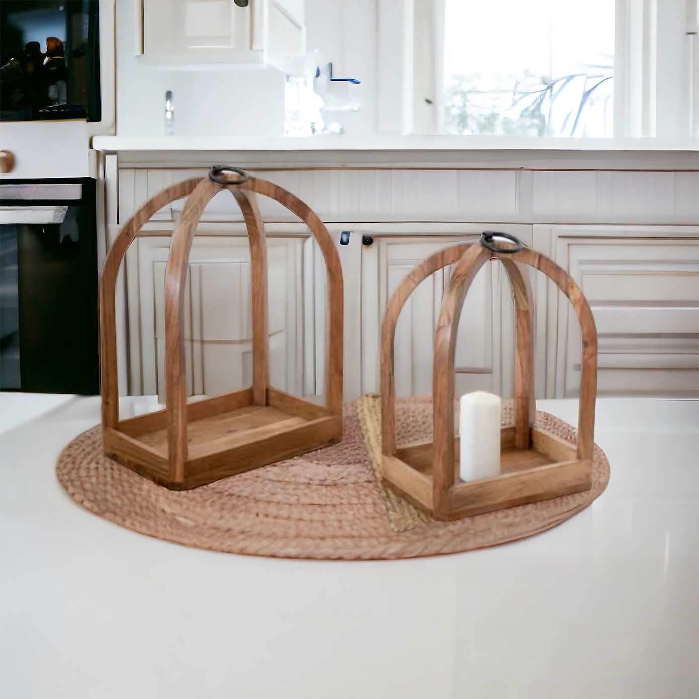 Pdg Sm Wood Lantern 19x12x8.25