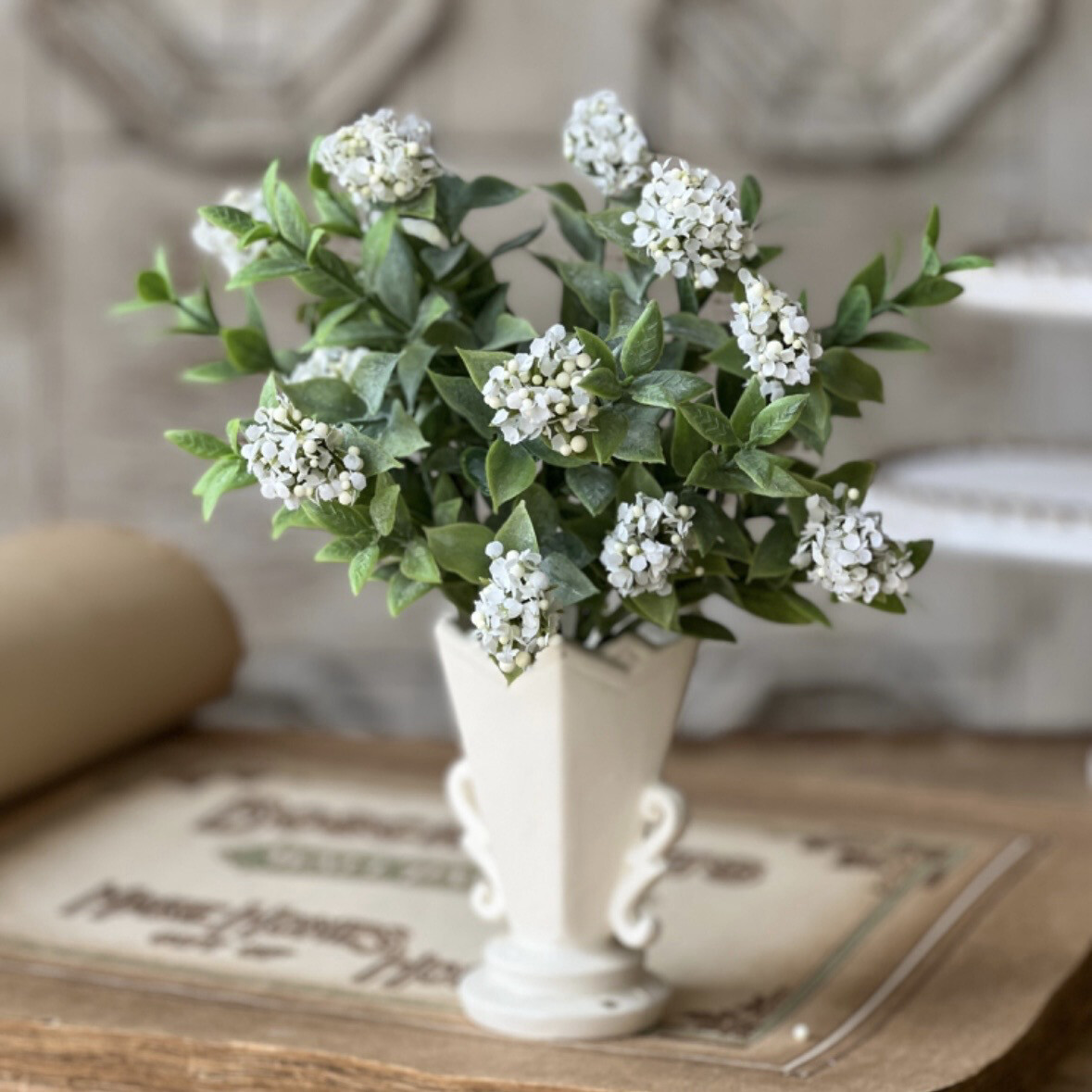 Lan 11&quot; Bloom Splashed Greens Bush