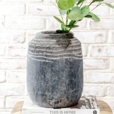 Pdg 10.65" Black Boho Vase