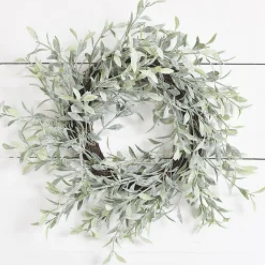 Pdg 13&quot; Whispy Dusted Wreath