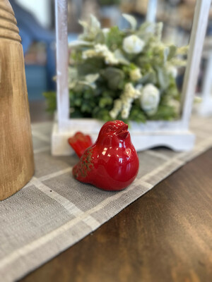 Ger 4.65" Red Ceramic Bird