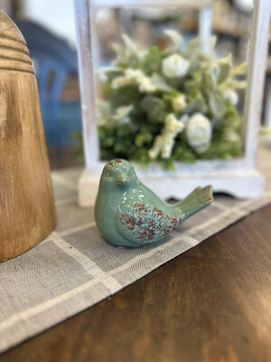 Ger 4.65" Blue Ceramic Bird