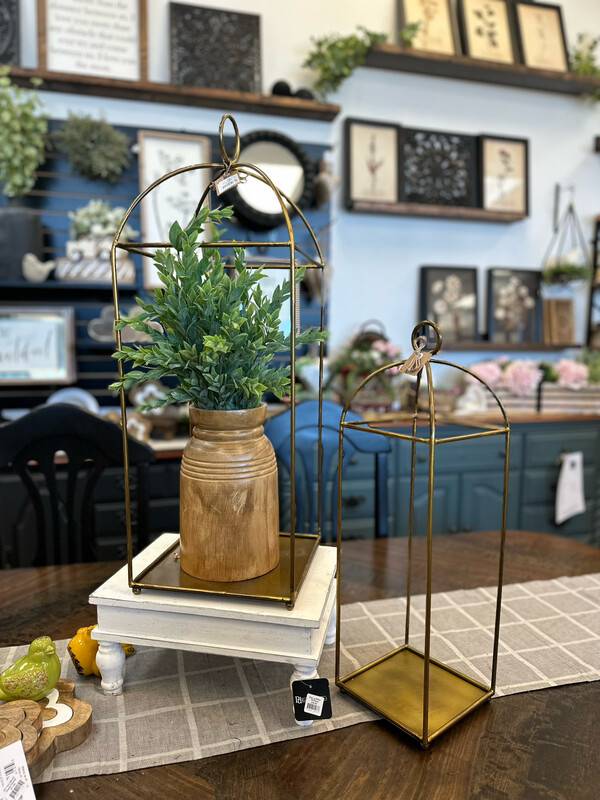 MP Sm Tall Brass Lantern 22x6.5x6.5