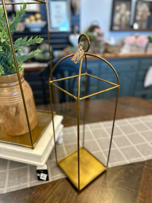 MP Sm Tall Brass Lantern 22x6.5x6.5