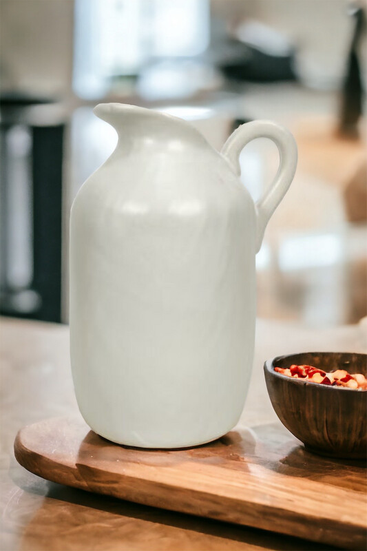 PDG 11" White Ceramic Pitcher