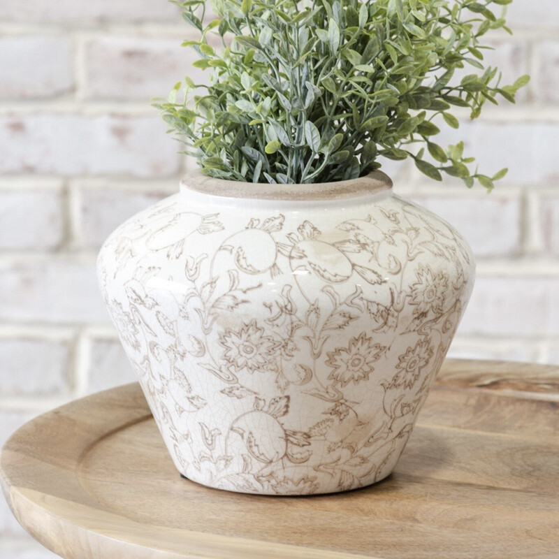 Pdg 6.5&quot; Beige Heirloom Vase