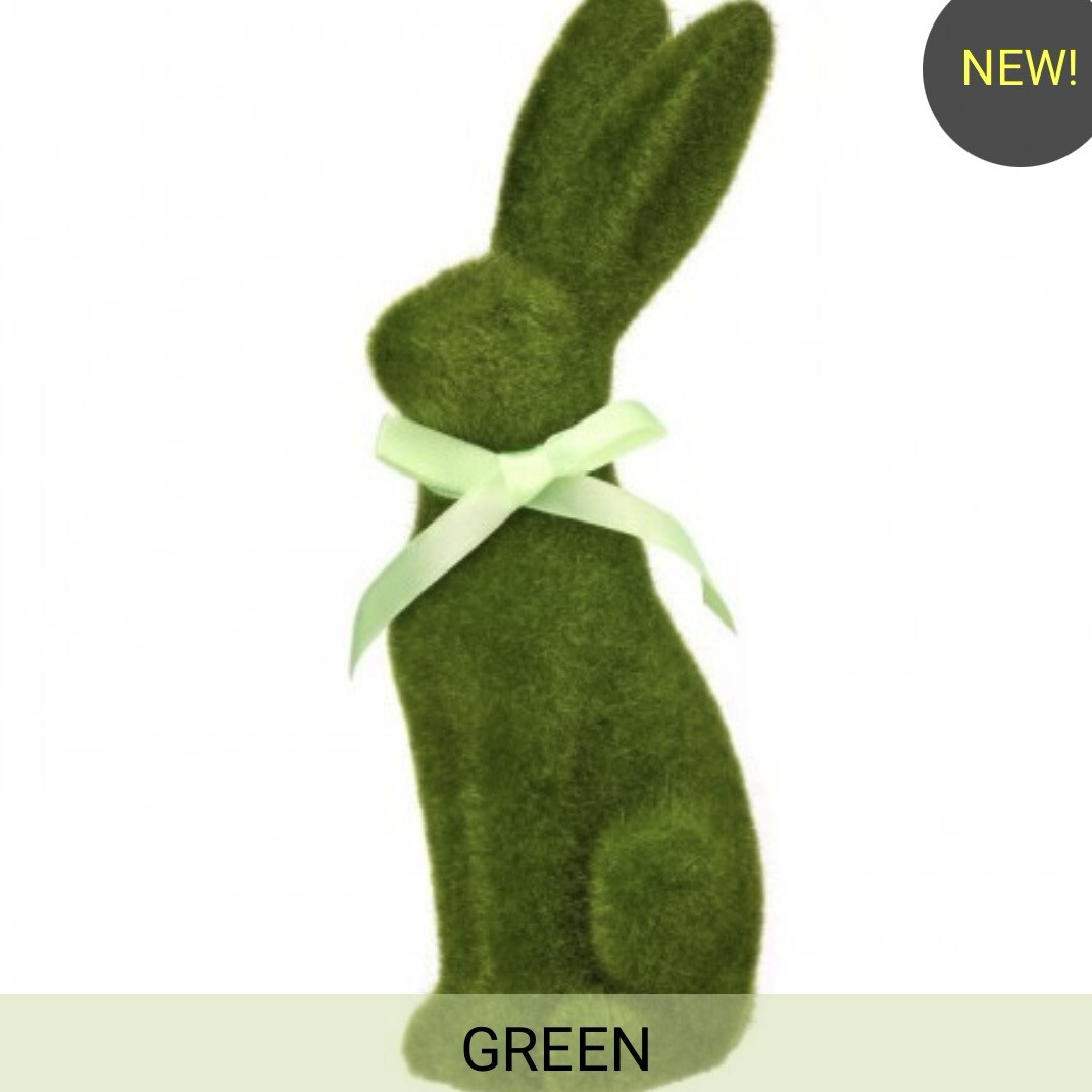 Reg Green 9.25&quot; Terracotta Flocked Bunny