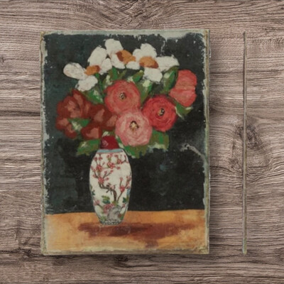 Cco Flowers In Cherry Blossom Vase 9x12 Canvas Wall Decor