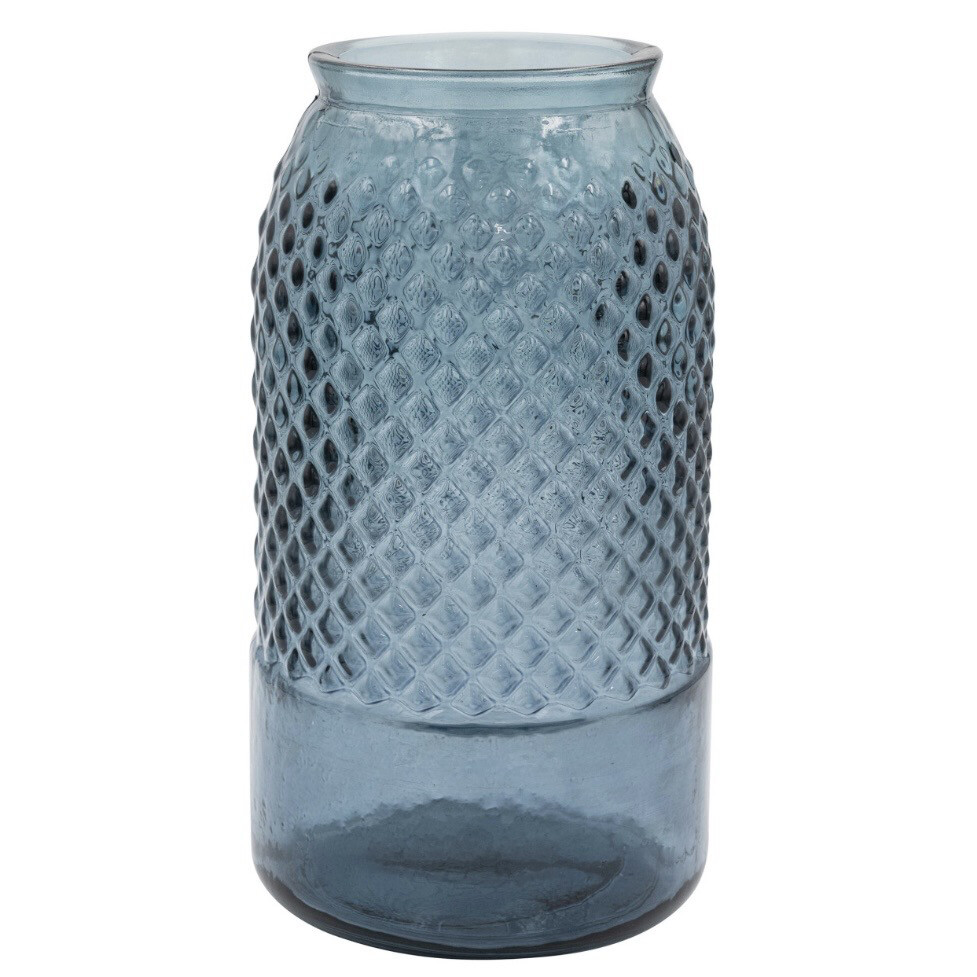Cco 11&quot; Blue Diamond Glass Jar
