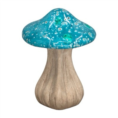 WT Light Blue Porcelain Mushroom 7"