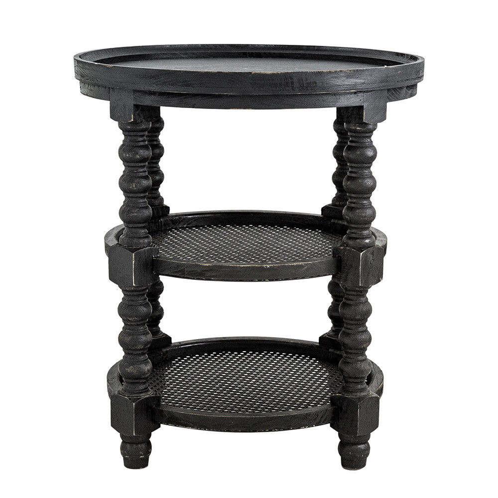 AB Black Side Table Round 23.5x26H