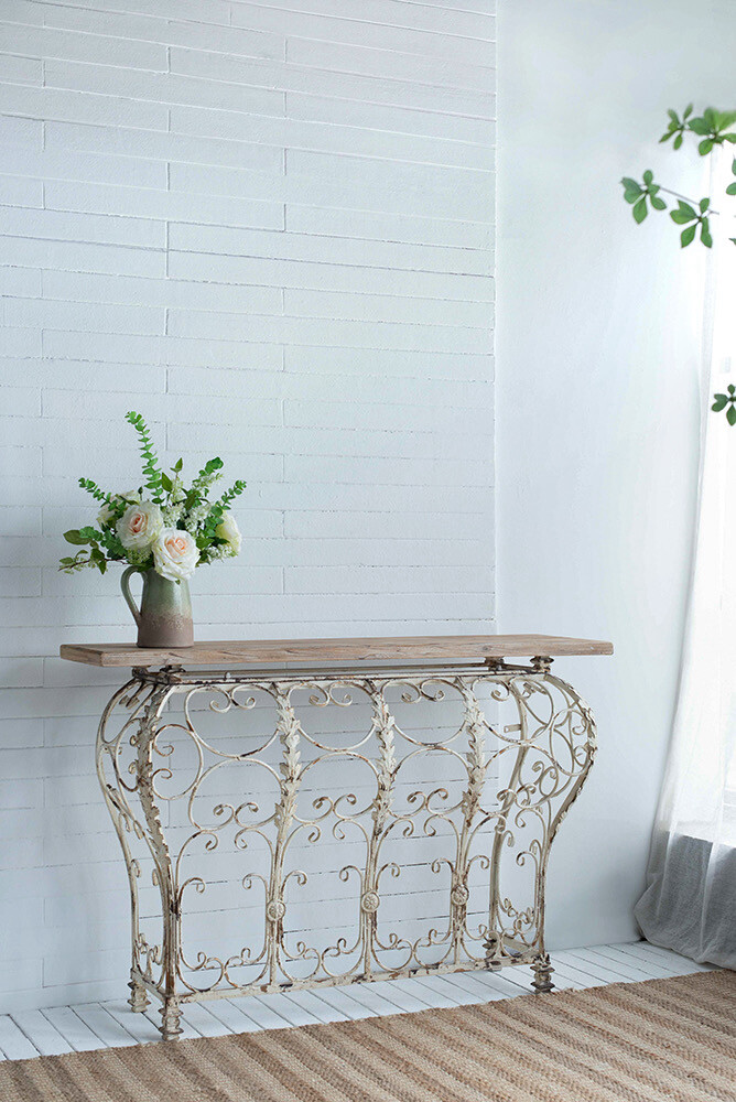 AB Console Table W Scrolls 55w 17d 37h