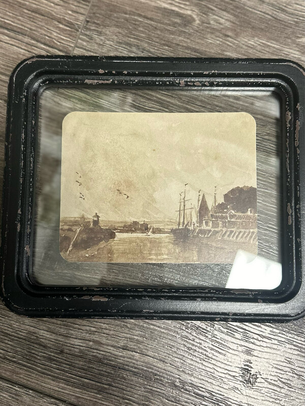 Cco 7x8.25 Boat Floating Landscape Black Frame