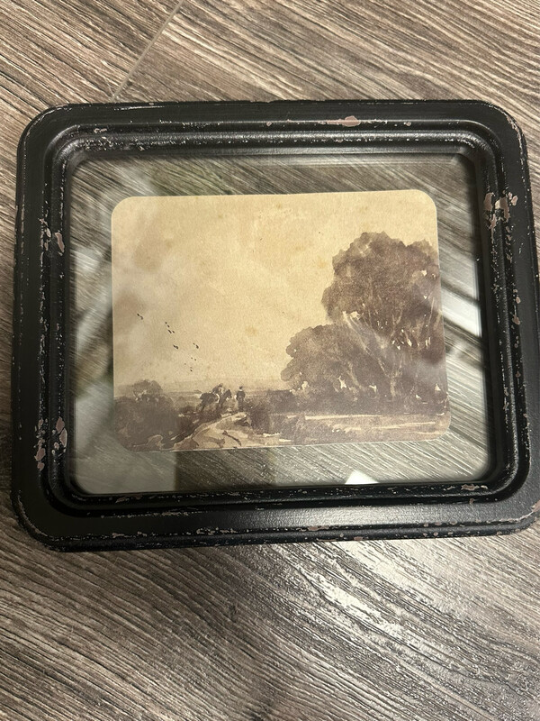 Cco 7x8.25 Horse Floating Landscape Black Frame