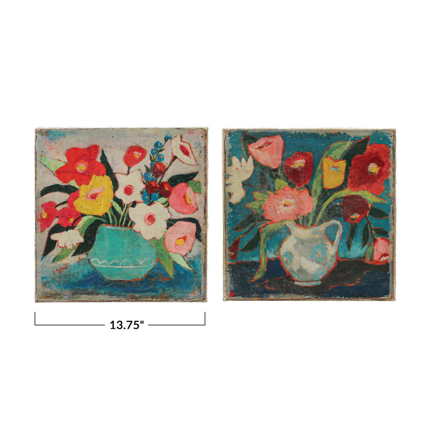 CCO Flowers In Pitcher Canvas 13.75x13.75