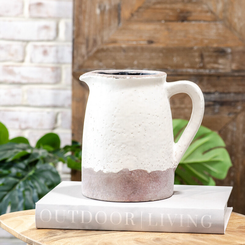 Pdg 6.7&quot; French White Vase w/handle