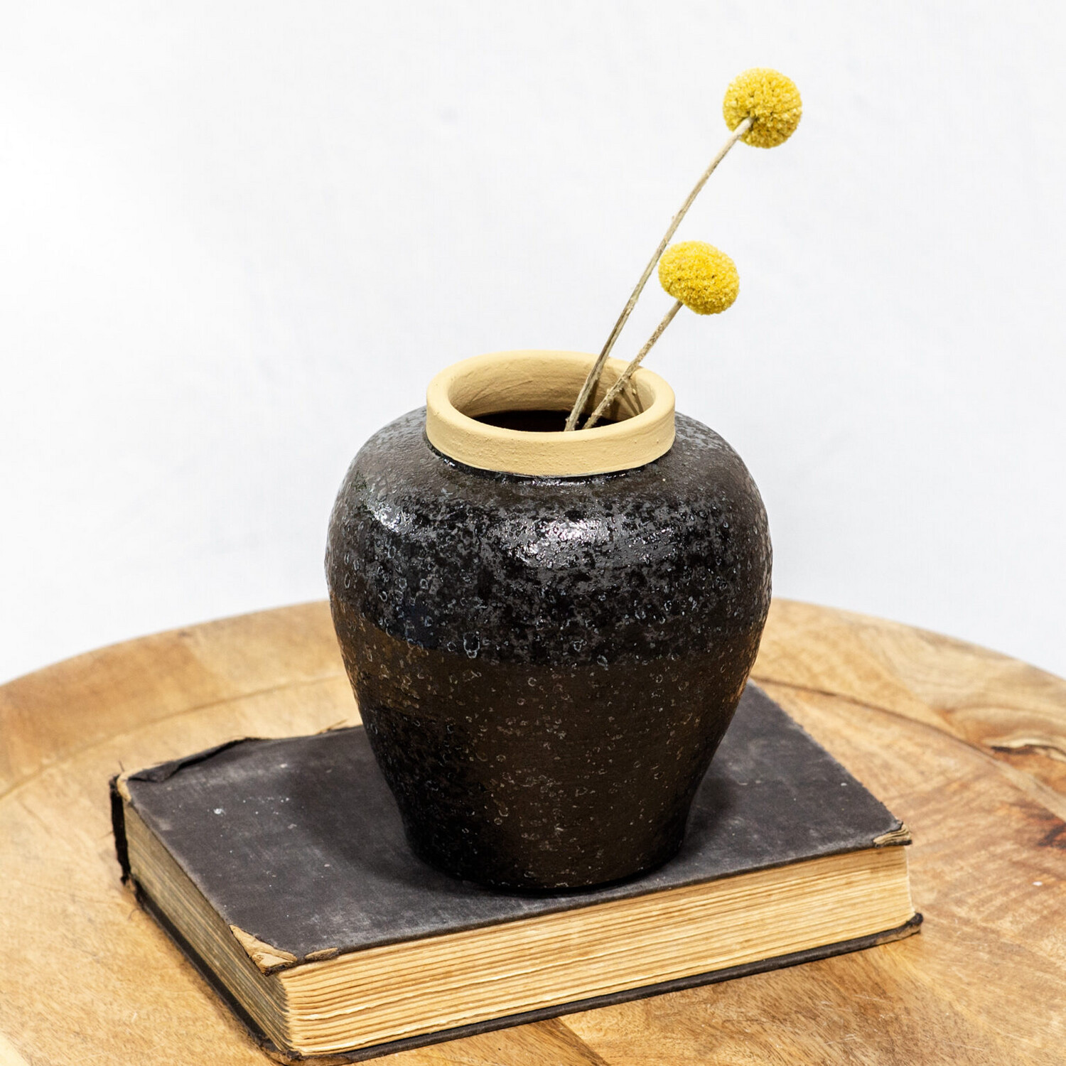 Pdg 6&quot; Matte Black Deco Vase