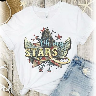 JC 2XL Oh My Stars Retro T-Shirt