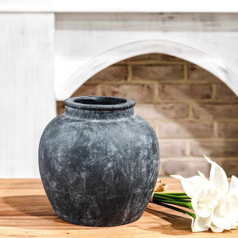 Pdg 8.6&quot; Charcoal Clay Pot