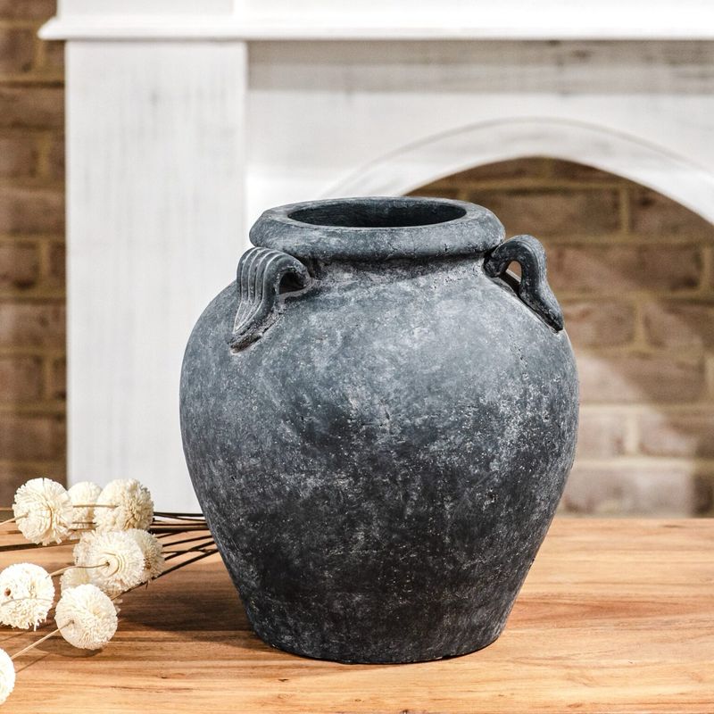 Pdg 10.5&quot; Charcoal Clay Pot