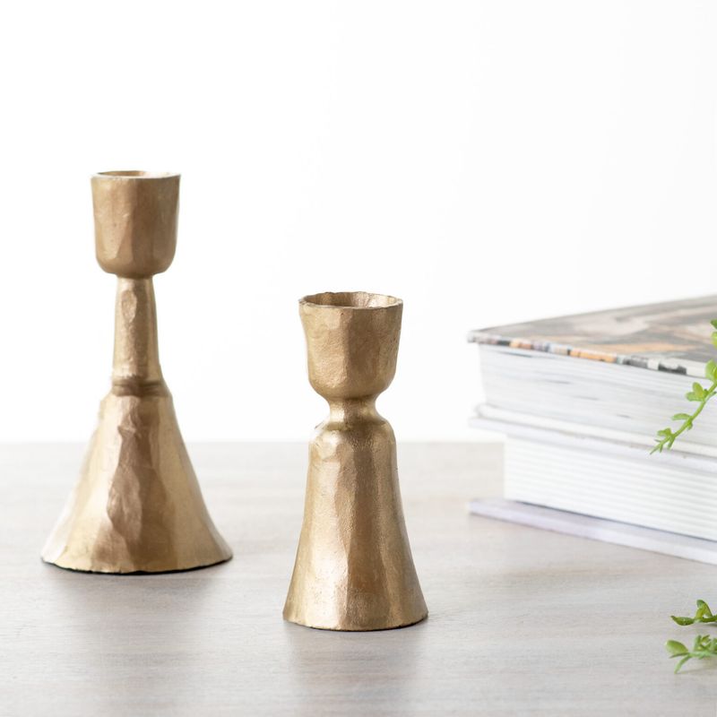Pdg 4.5&quot; Gold Candle Holder