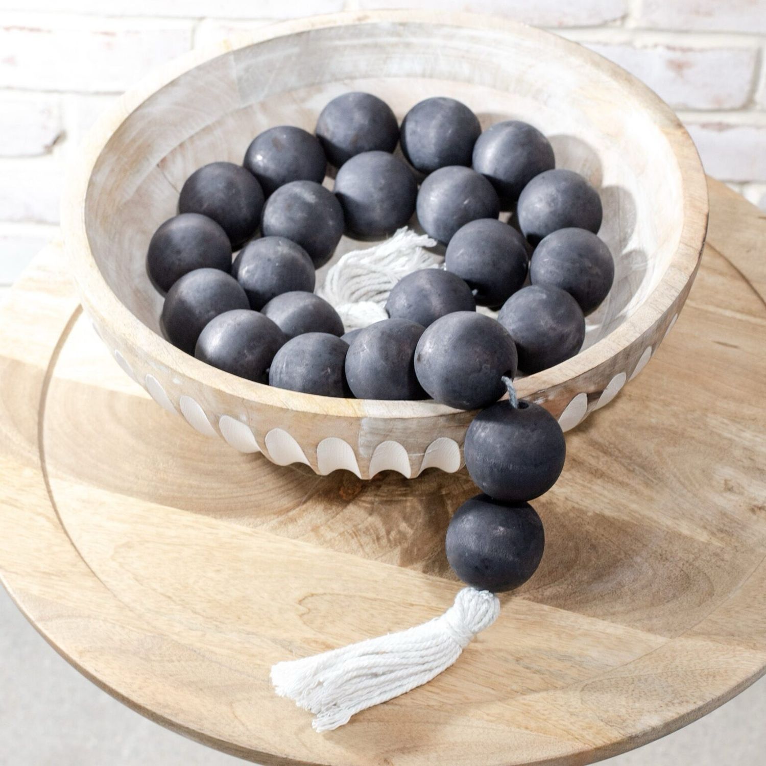 Pdg 59&quot; Black Wood Beads