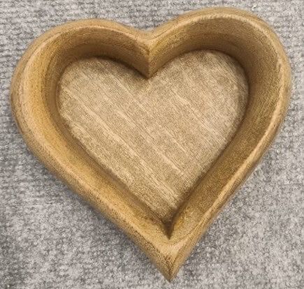Pdg 7.25&quot; Wooden Heart Tray