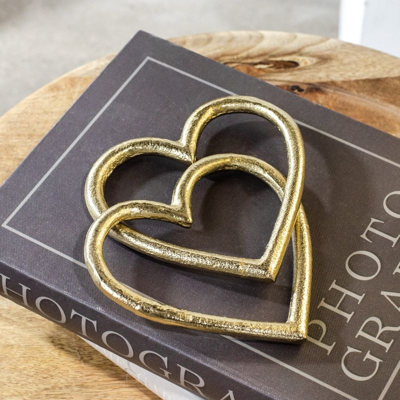 Pdg Interlocking Gold Metal Hearts