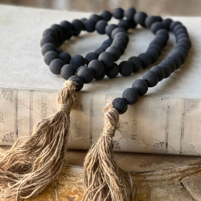 Lan Tassel Tied Garland | Black 59&quot;