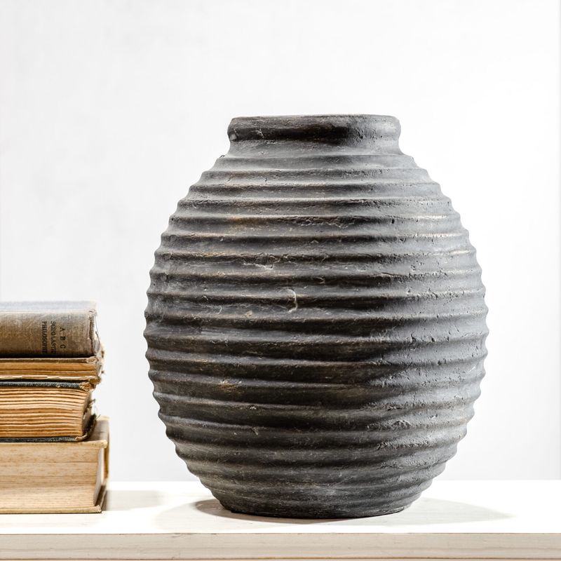 PDG 10.25&quot; Blk Terra Line Vase