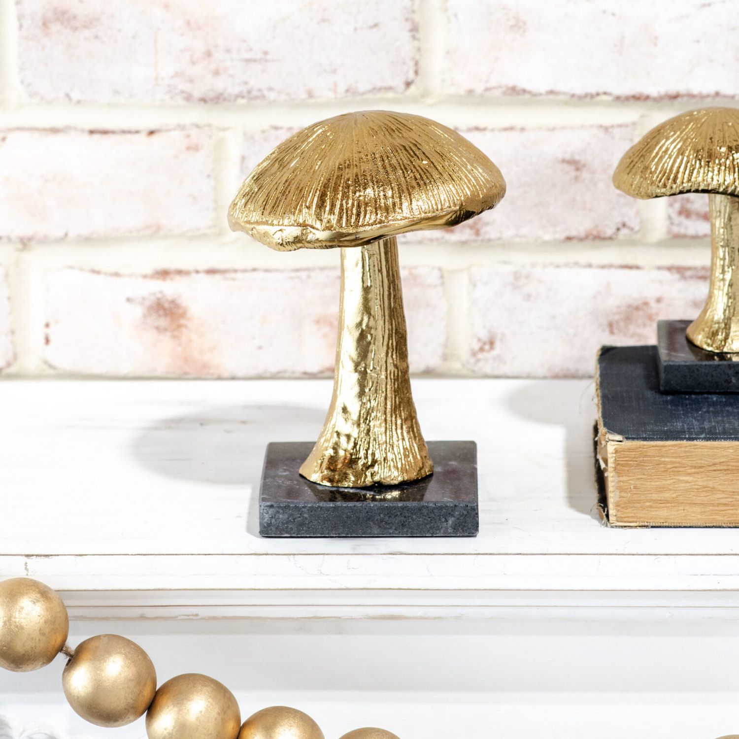 PDG 7&quot; Gold Mushroom On Marble