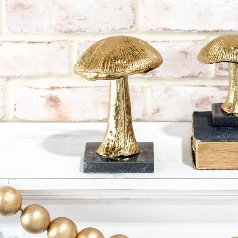 PDG 7&quot; Gold Mushroom On Marble
