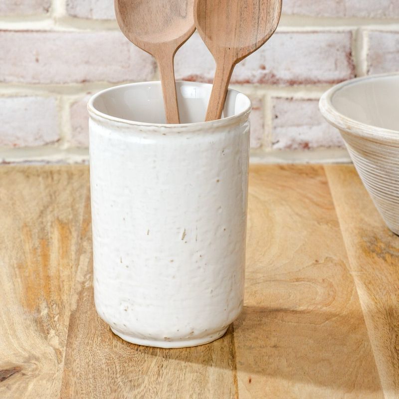 PDG 7.3&quot; White Ceramic Utensil Holder