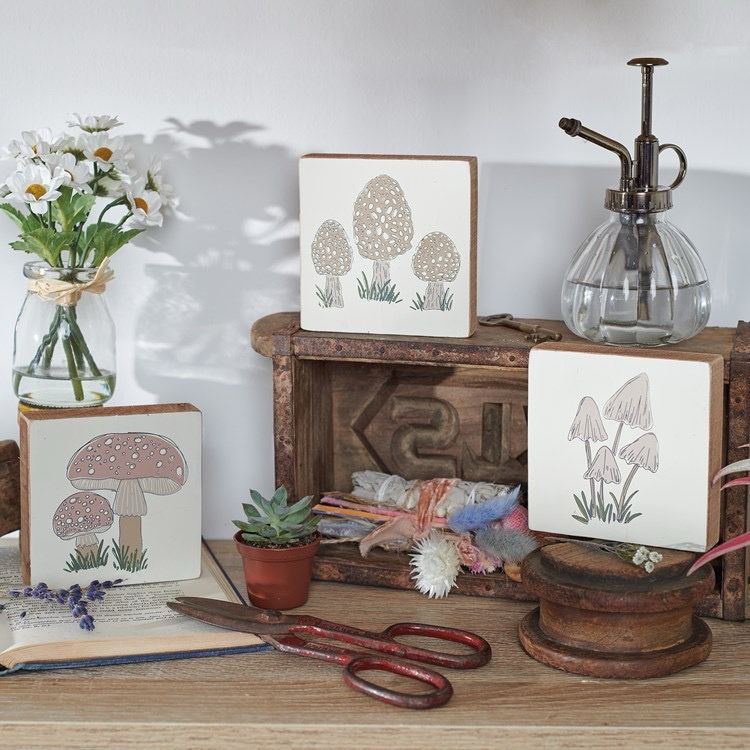 Pbk Mushroom Block Signs Set/3