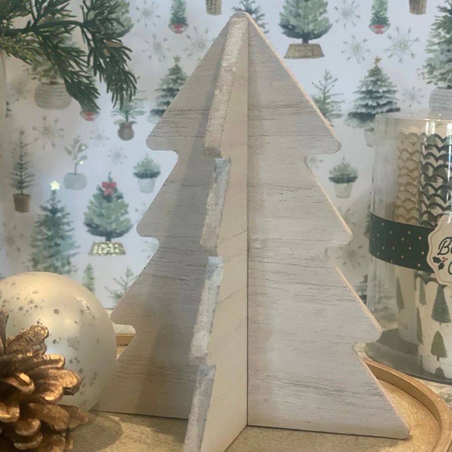 Col 6&quot; White Wood Puzzle Tree