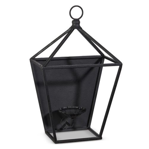 Raz 17&quot; Antique Black Lantern Candle Holder