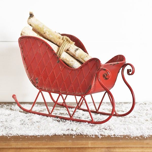 PDG Red Tin Sleigh 12x8