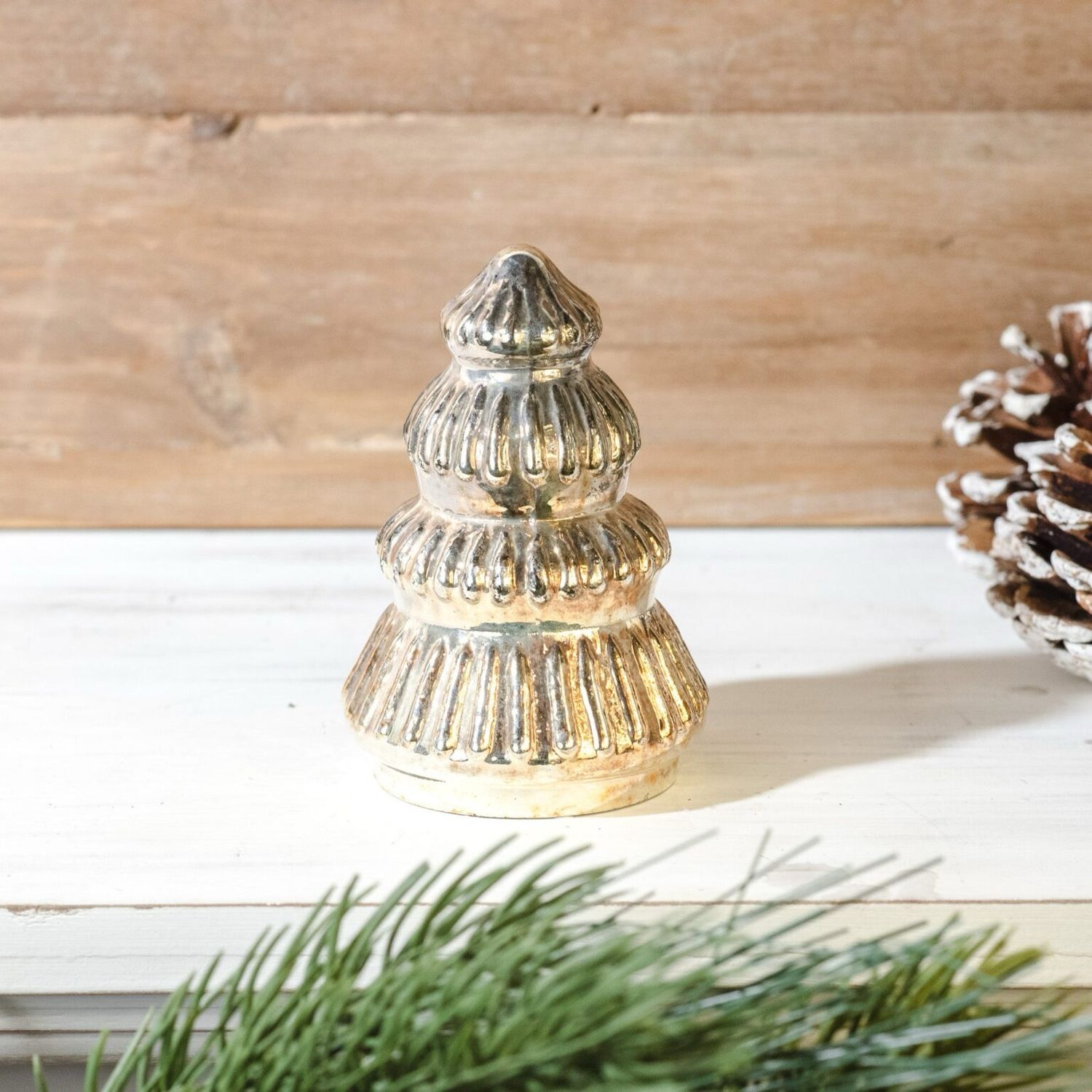 PDG 3.5&quot; Gold Glass Deco Tree