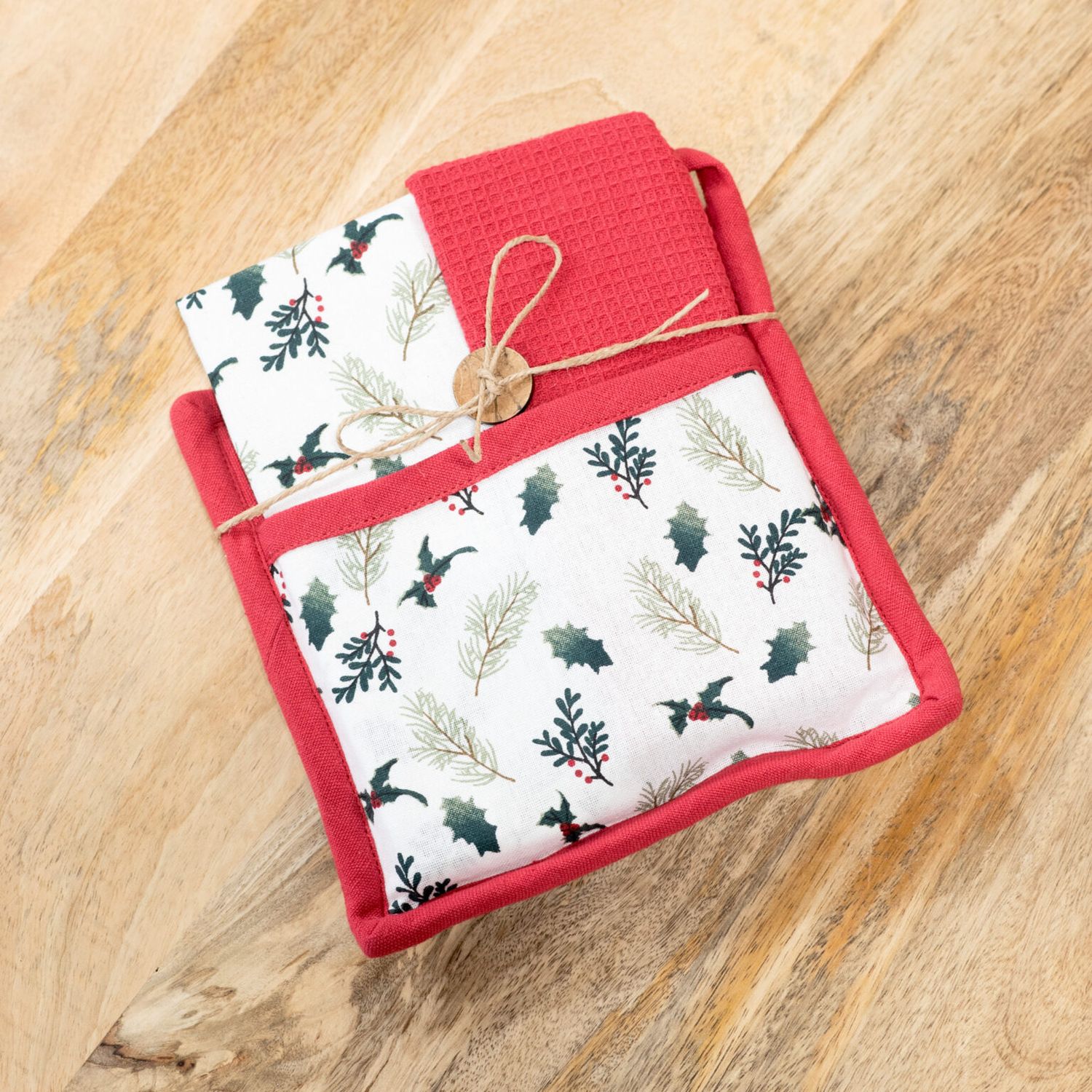 PDG Holly Potholder Towel Set