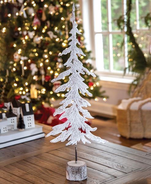 Col Lg White Washed Metal Cmas Tree 30.25&quot;